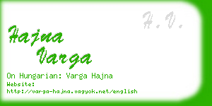 hajna varga business card